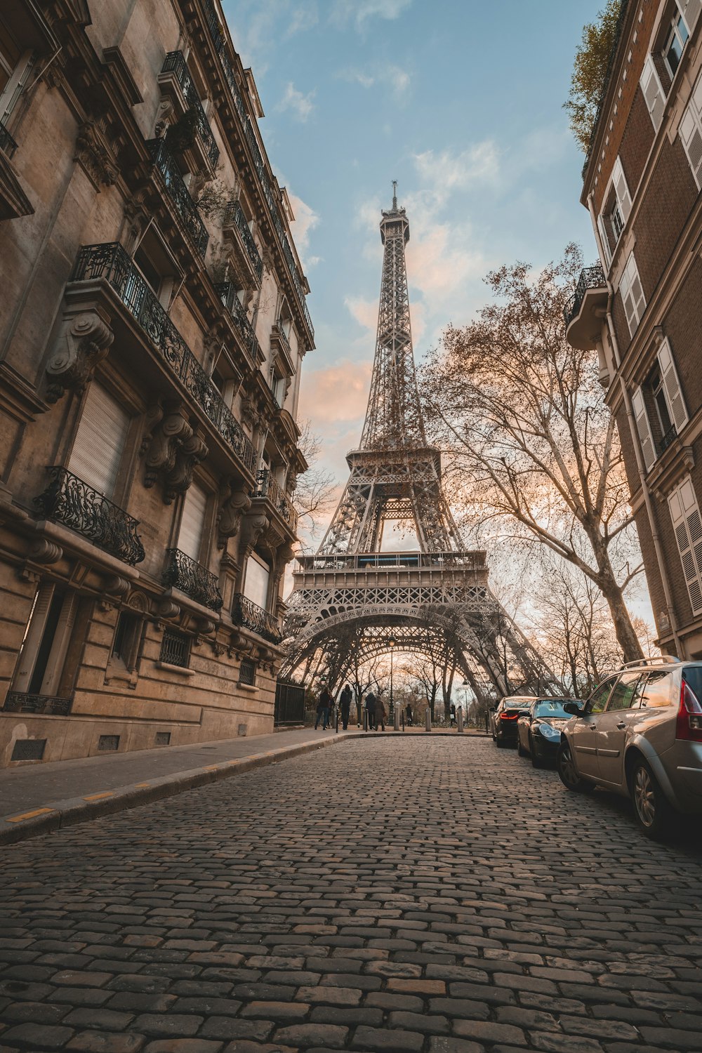 Parisian street lined with Haussmann-style residential buildings, Île-de-France